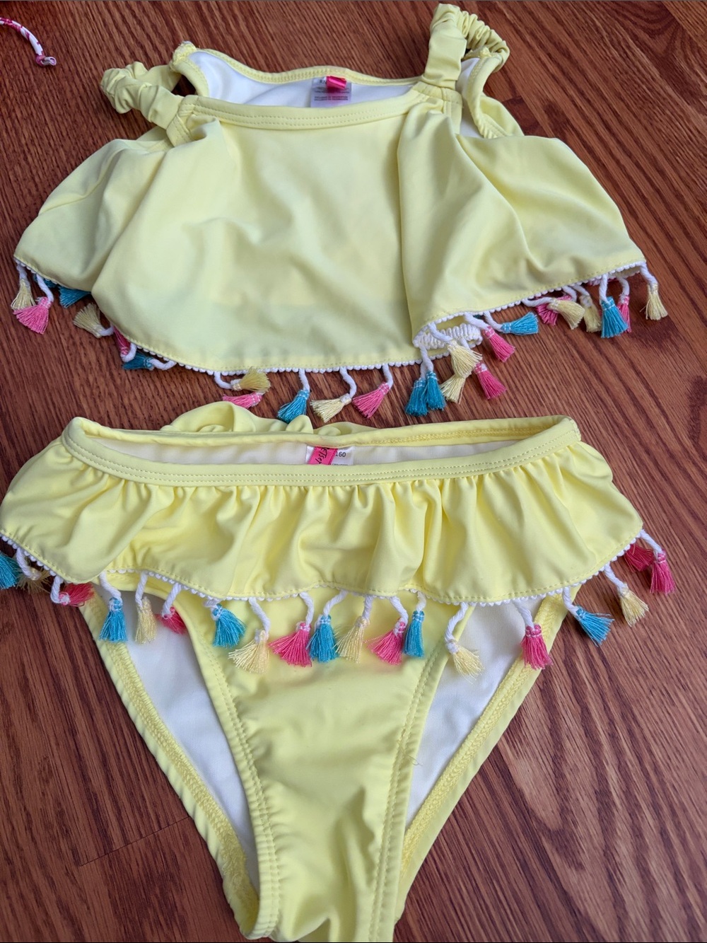 Sunny Yellow Tassel Bikini Top